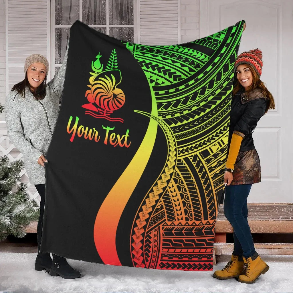 New Caledonia Custom Personalised Premium Blanket - Reggae Polynesian Tentacle Tribal Pattern Crest