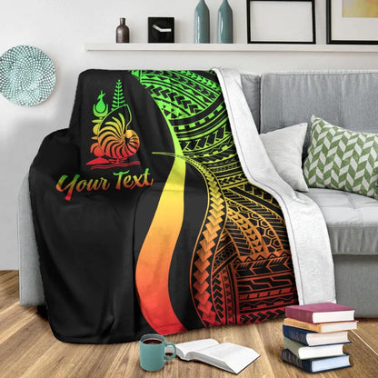 New Caledonia Custom Personalised Premium Blanket - Reggae Polynesian Tentacle Tribal Pattern Crest