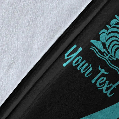 New Caledonia Custom Personalised Premium Blanket - Turquoise Polynesian Tentacle Tribal Pattern Crest