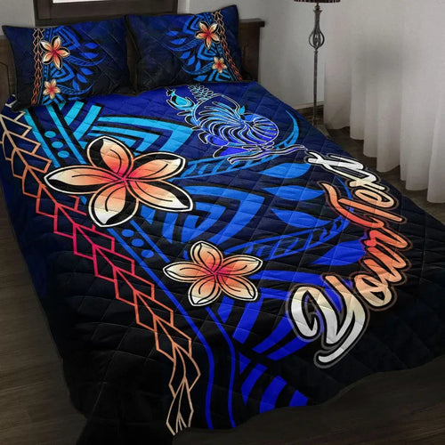 New Caledonia Custom Personalised Quilt Bed Set - Vintage Tribal Mountain