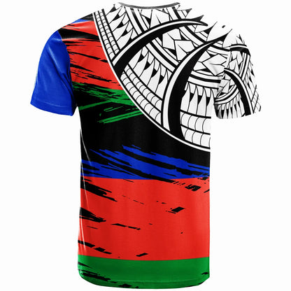 New Caledonia Custom Personalised - T- Shirt - New Caledonia Flag Style With Claw Pattern