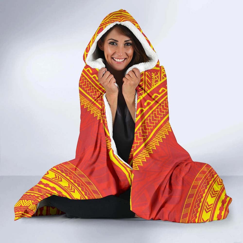 New Caledonia Flag Polynesian Chief Hooded Blanket