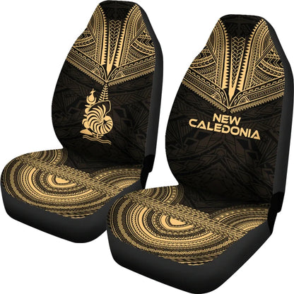 New Caledonia Car Seat Cover - New Caledonia Coat Of Arms Polynesian Chief Tattoo Gold Version
