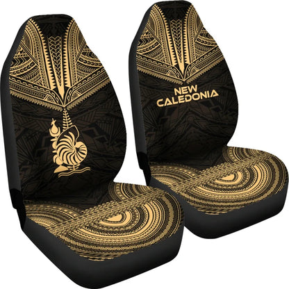 New Caledonia Car Seat Cover - New Caledonia Coat Of Arms Polynesian Chief Tattoo Gold Version