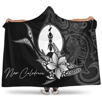 New Caledonia Hooded Blanket - Fish With Plumeria Flowers Style