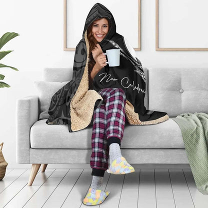 New Caledonia Hooded Blanket - Fish With Plumeria Flowers Style