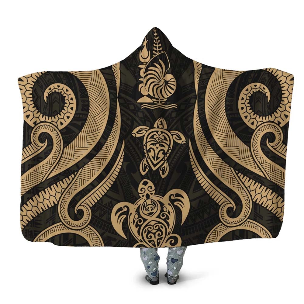 New Caledonia Hooded Blanket - Gold Tentacle Turtle