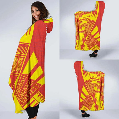 New Caledonia Hooded Blanket - Polynesian Tattoo Flag