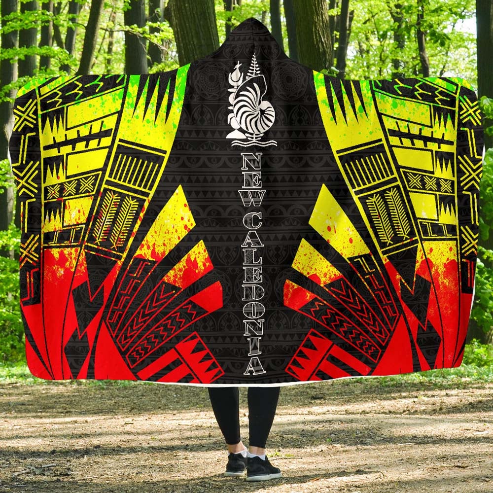 New Caledonia Hooded Blanket - Polynesian Tattoo Reggae