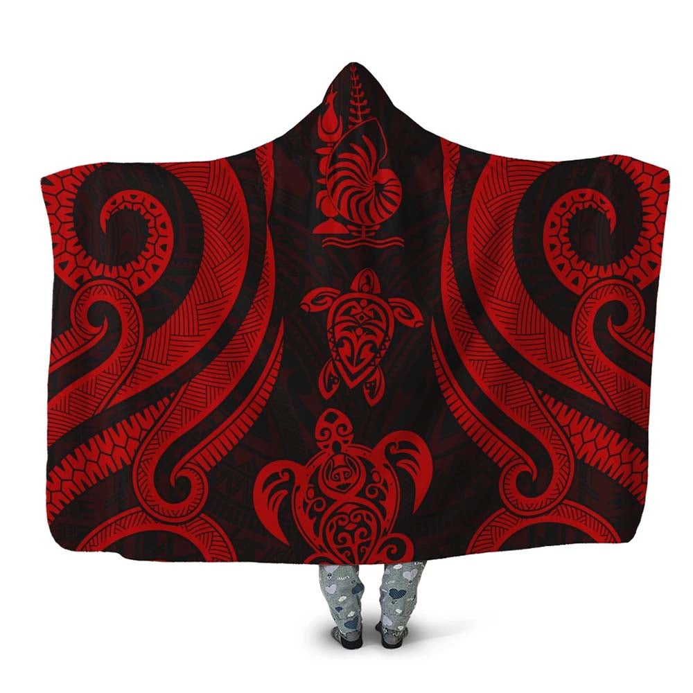New Caledonia Hooded Blanket - Red Tentacle Turtle
