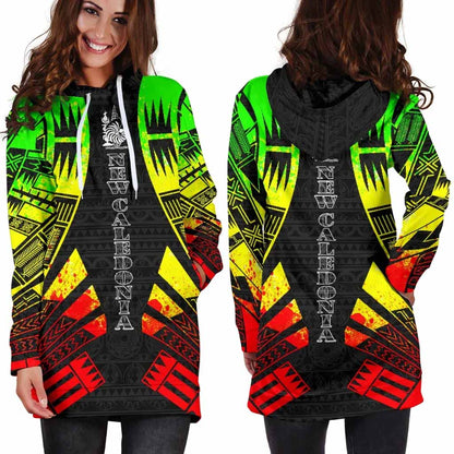 New Caledonia Hoodie Dress - Polynesian Tattoo Reggae