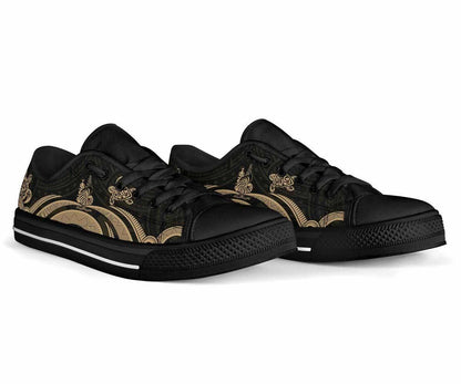 New Caledonia Low Top Canvas Shoes - Gold Tentacle Turtle
