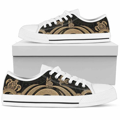 New Caledonia Low Top Canvas Shoes - Gold Tentacle Turtle