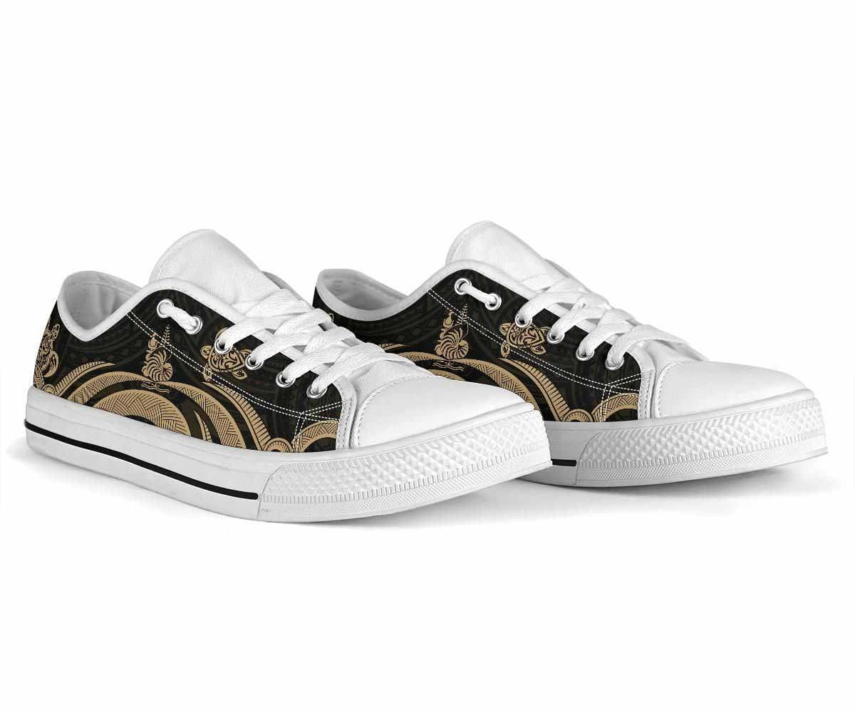 New Caledonia Low Top Canvas Shoes - Gold Tentacle Turtle