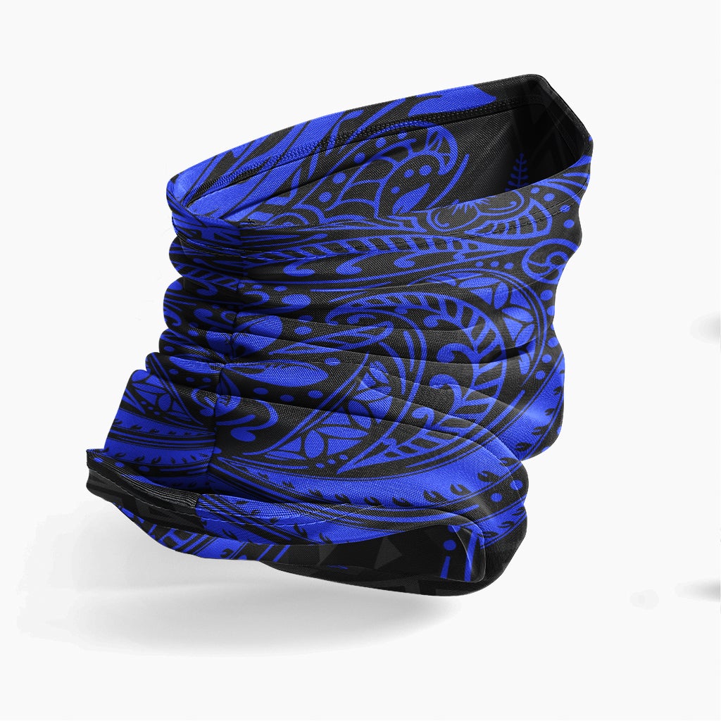 New Caledonia Neck Gaiter - Floral Tattoo Blue