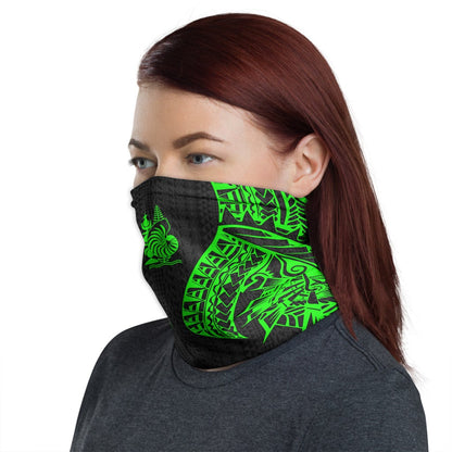 New Caledonia Neck Gaiter - Polynesian Pattern Green