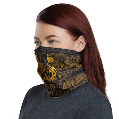 New Caledonia Neck Gaiter - Turtle Hibiscus Gold