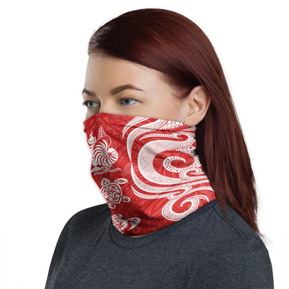 New Caledonia Neck Gaiter - Turtle Tentacle White Red
