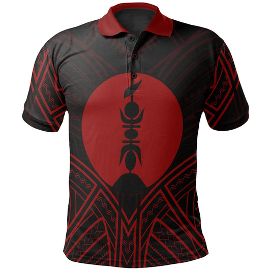 New Caledonia Polo Shirt - New Caledonia Seal Red Tribal Patterns