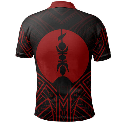 New Caledonia Polo Shirt - New Caledonia Seal Red Tribal Patterns
