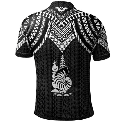 New Caledonia Polo Shirt - Polynesian Armor Style Black