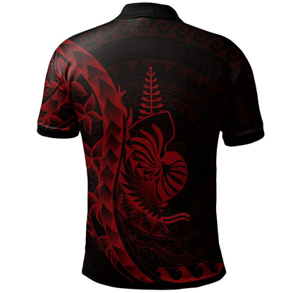 New Caledonia Polo Shirt - Polynesian Pattern Style Red Color