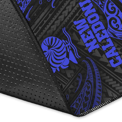 New Caledonia Polynesian Area Rug - Blue Tribal Wave