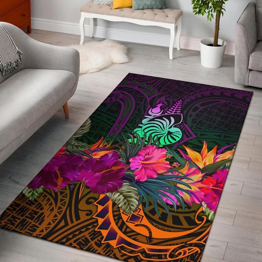 New Caledonia Polynesian Area Rug - Summer Hibiscus