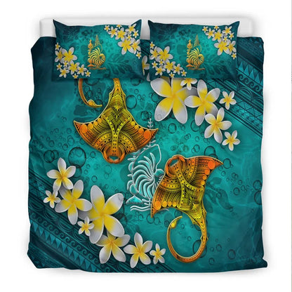New Caledonia Polynesian Bedding Set - Manta Ray Ocean