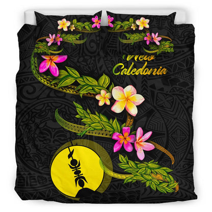 New Caledonia Polynesian Bedding Set - Plumeria Tribal