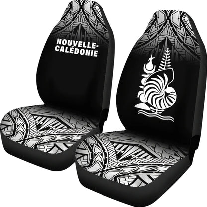 New Caledonia Car Seat Covers - New Caledonia Coat Of Arms Polynesian Tattoo Fog Black