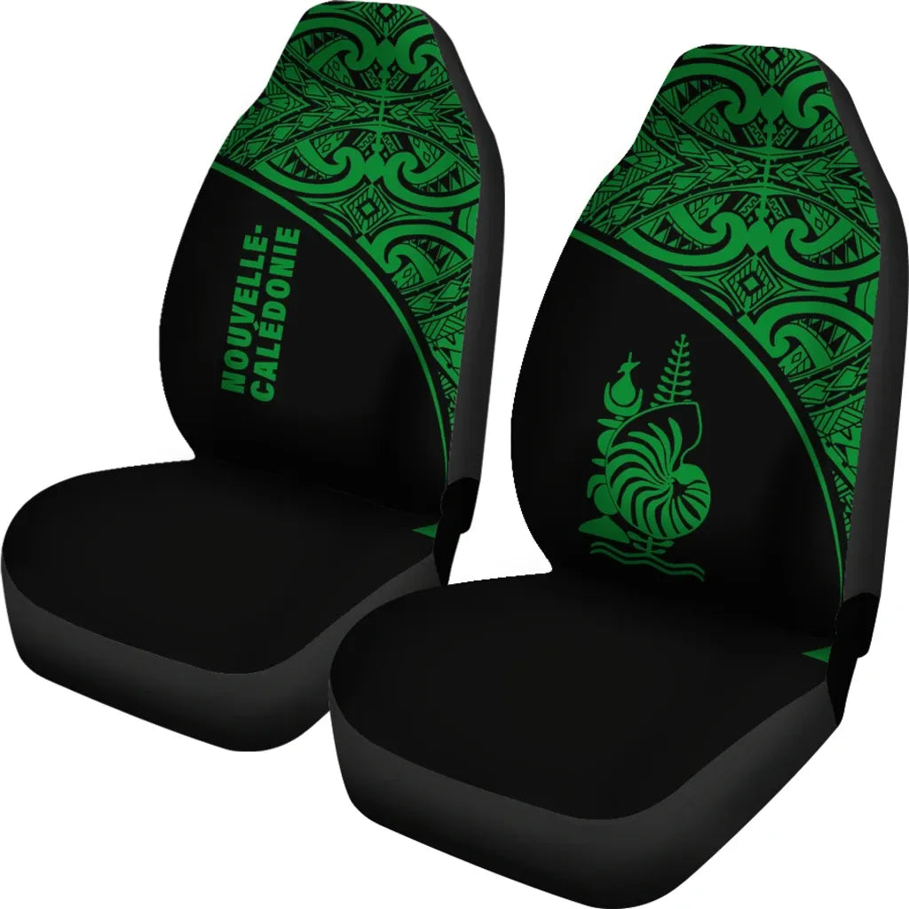 New Caledonia Car Seat Covers - New Caledonia Coat Of Arms Polynesian Green Curve