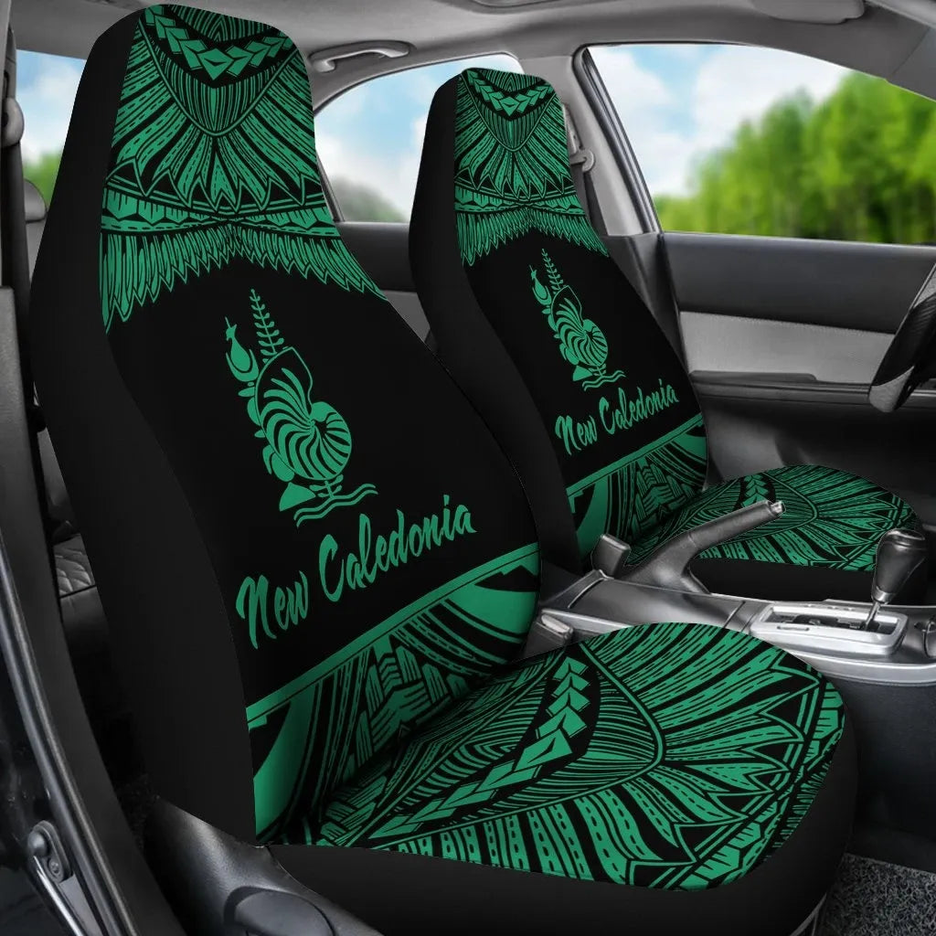 New Caledonia Polynesian Car Seat Covers - Pride Green Version