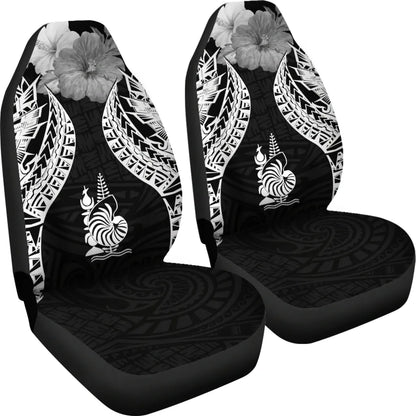 New Caledonia Polynesian Car Seat Covers Pride Seal And Hibiscus Black
