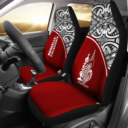 New Caledonia Car Seat Covers - New Caledonia Coat Of Arms Polynesian Red Curve