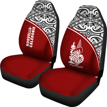 New Caledonia Car Seat Covers - New Caledonia Coat Of Arms Polynesian Red Curve