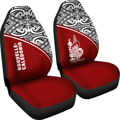 New Caledonia Car Seat Covers - New Caledonia Coat Of Arms Polynesian Red Curve