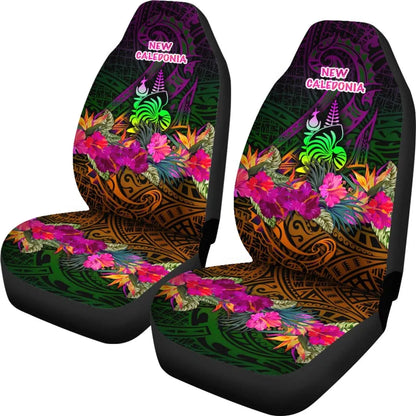 New Caledonia Polynesian Car Seat Covers - Summer Hibiscus