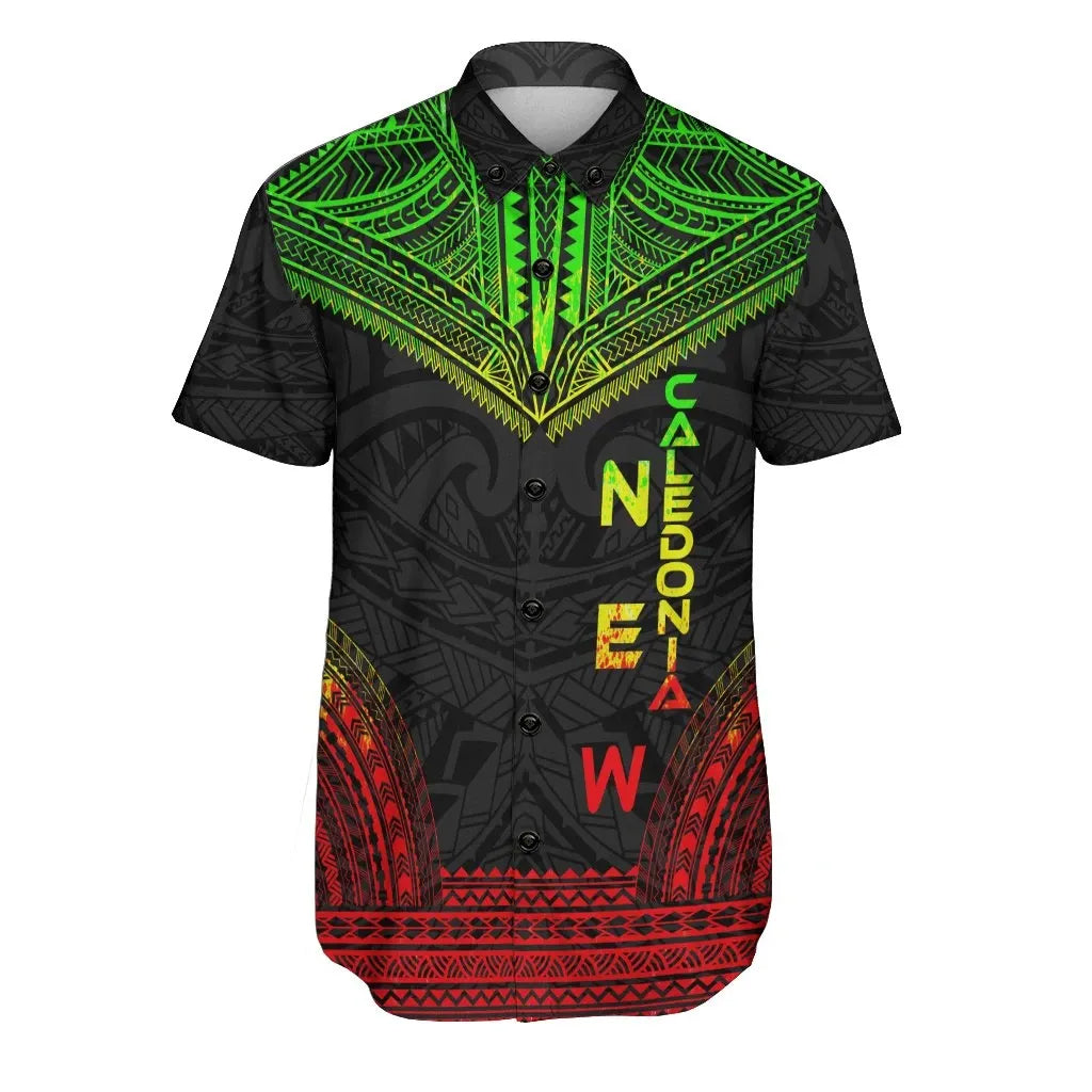 New Caledonia Polynesian Chief Short Sleeve Shirt - Reggae Version