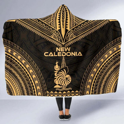 New Caledonia Polynesian Chief Hooded Blanket - Gold Version