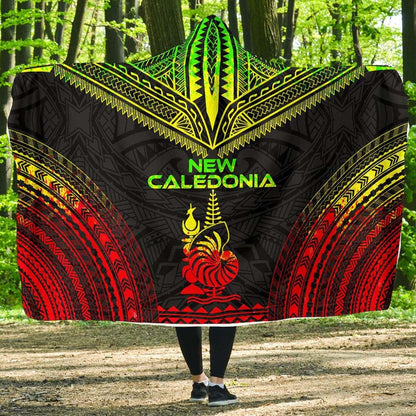New Caledonia Polynesian Chief Hooded Blanket - Reggae Version