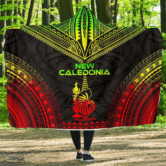 New Caledonia Polynesian Chief Hooded Blanket - Reggae Version