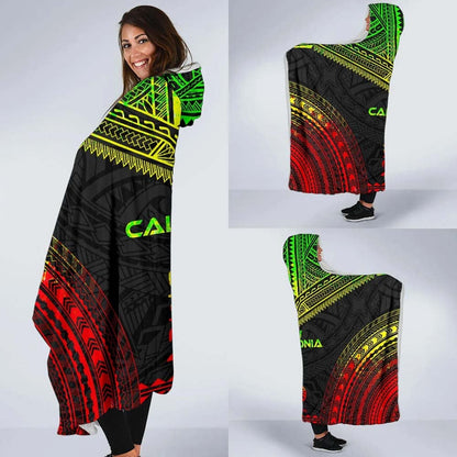 New Caledonia Polynesian Chief Hooded Blanket - Reggae Version