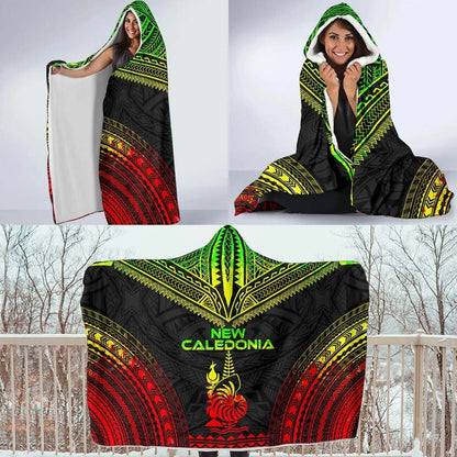 New Caledonia Polynesian Chief Hooded Blanket - Reggae Version