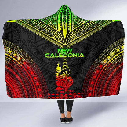 New Caledonia Polynesian Chief Hooded Blanket - Reggae Version