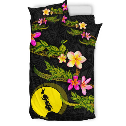 New Caledonia Polynesian Custom Personalised Bedding Set - Plumeria Tribal