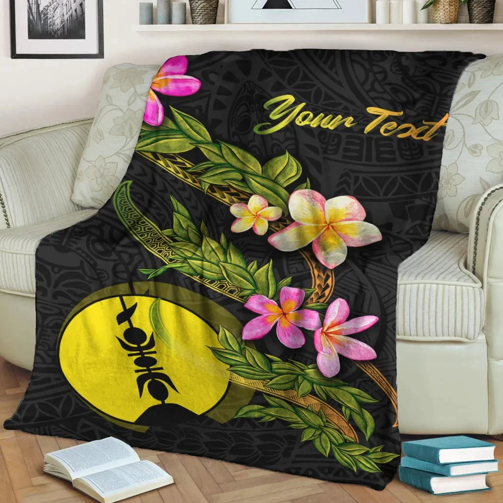 New Caledonia Polynesian Custom Personalised Blanket - Plumeria Tribal