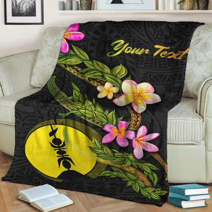 New Caledonia Polynesian Custom Personalised Blanket - Plumeria Tribal