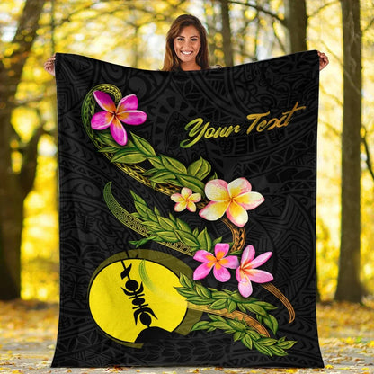 New Caledonia Polynesian Custom Personalised Blanket - Plumeria Tribal