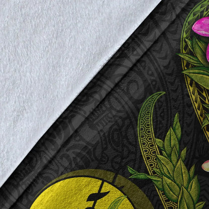 New Caledonia Polynesian Custom Personalised Blanket - Plumeria Tribal